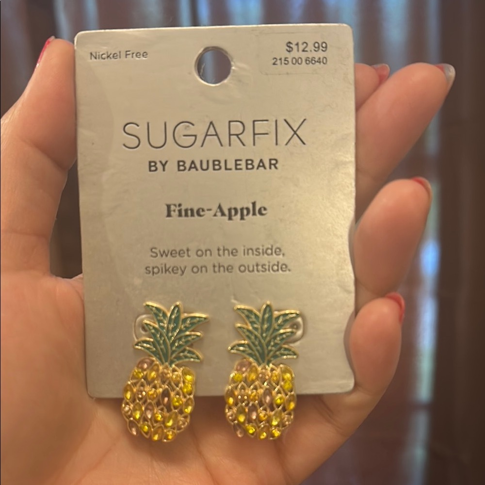 NWT Sugarfix Pineapple Earrings - Yellow and Green